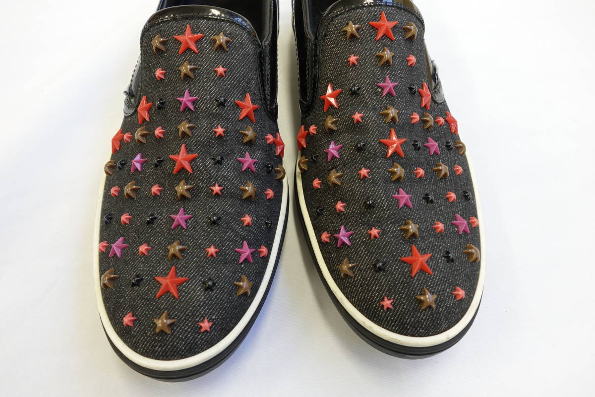 1021 1円スタート JIMMY CHOO ジミーチュウ スリッポンスニーカー 