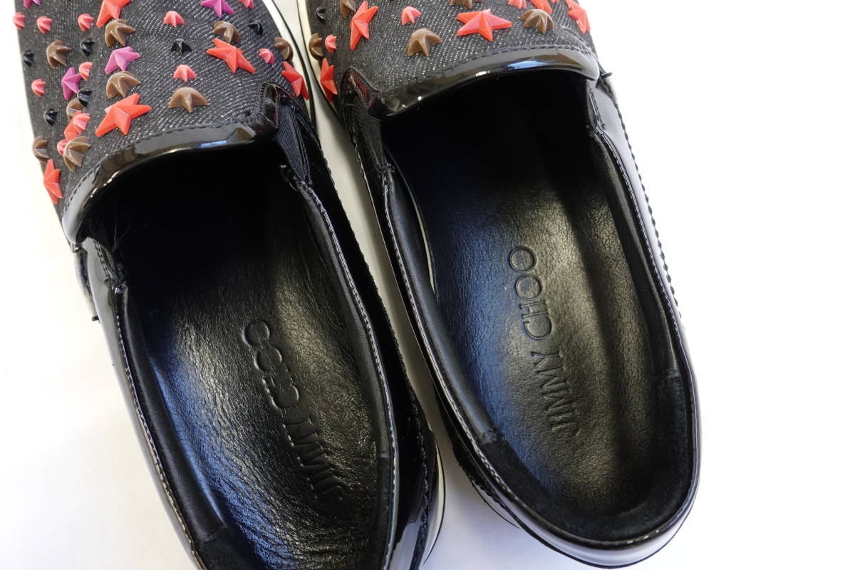 1021 1円スタート JIMMY CHOO ジミーチュウ スリッポンスニーカー 