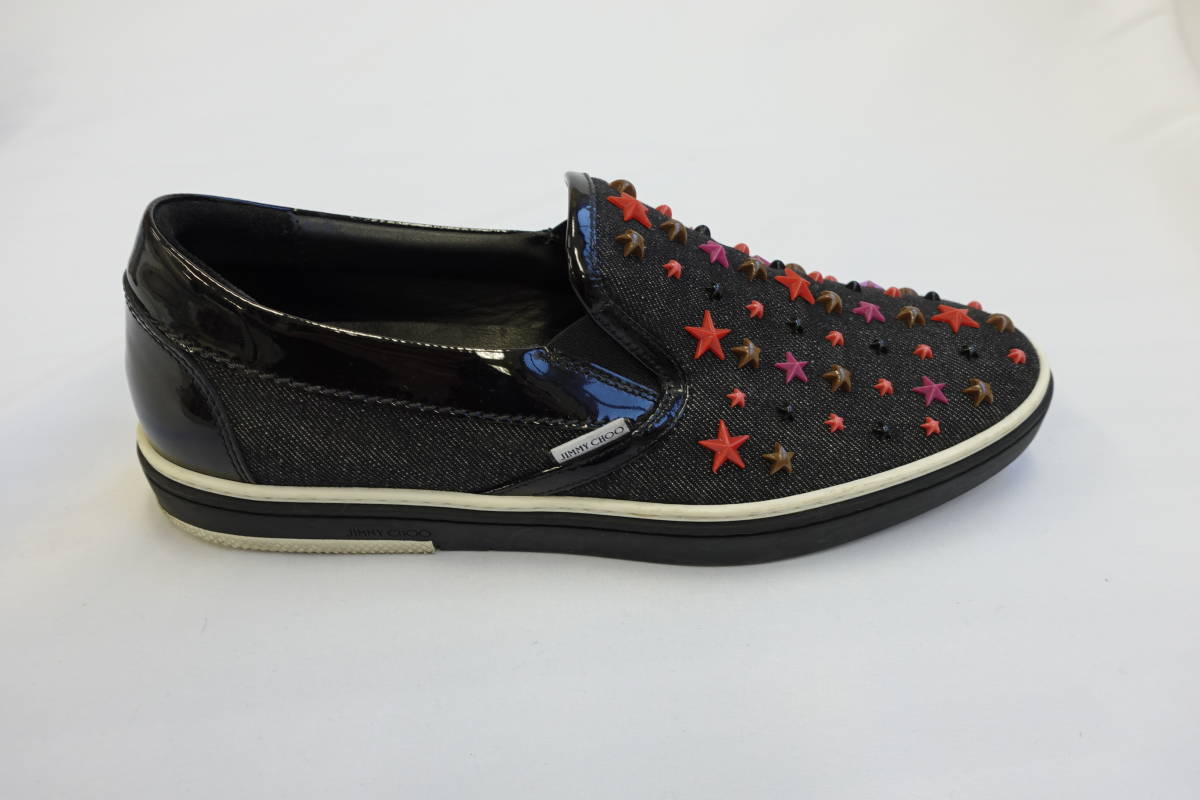 1021 1円スタート JIMMY CHOO ジミーチュウ スリッポンスニーカー 