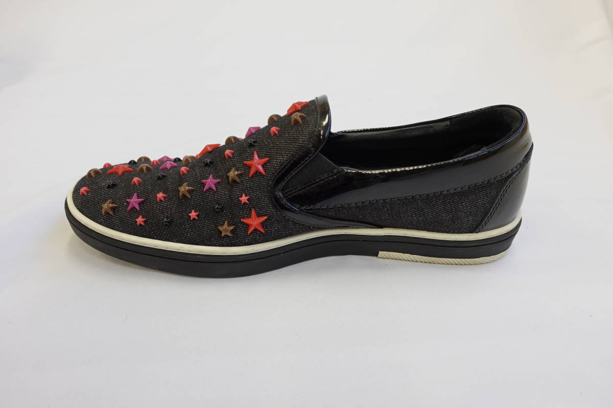 1021 1円スタート JIMMY CHOO ジミーチュウ スリッポンスニーカー 