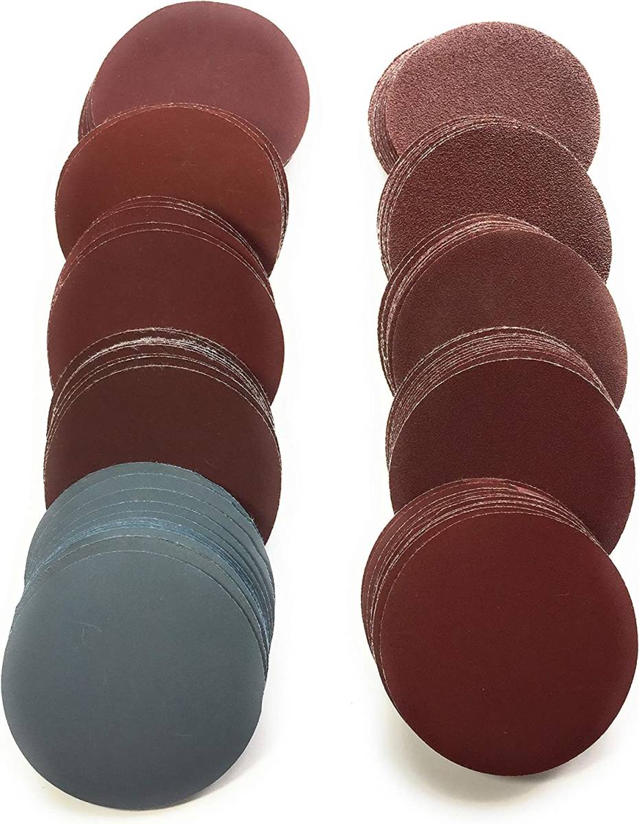 【ASPALAND】 サンドペーパー マジック式 150mm 100枚セット １０種の粒度 各１０枚