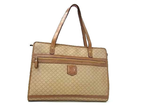 1円 CELINE セリーヌ マカダム柄 PVC×レザー トートバッグ