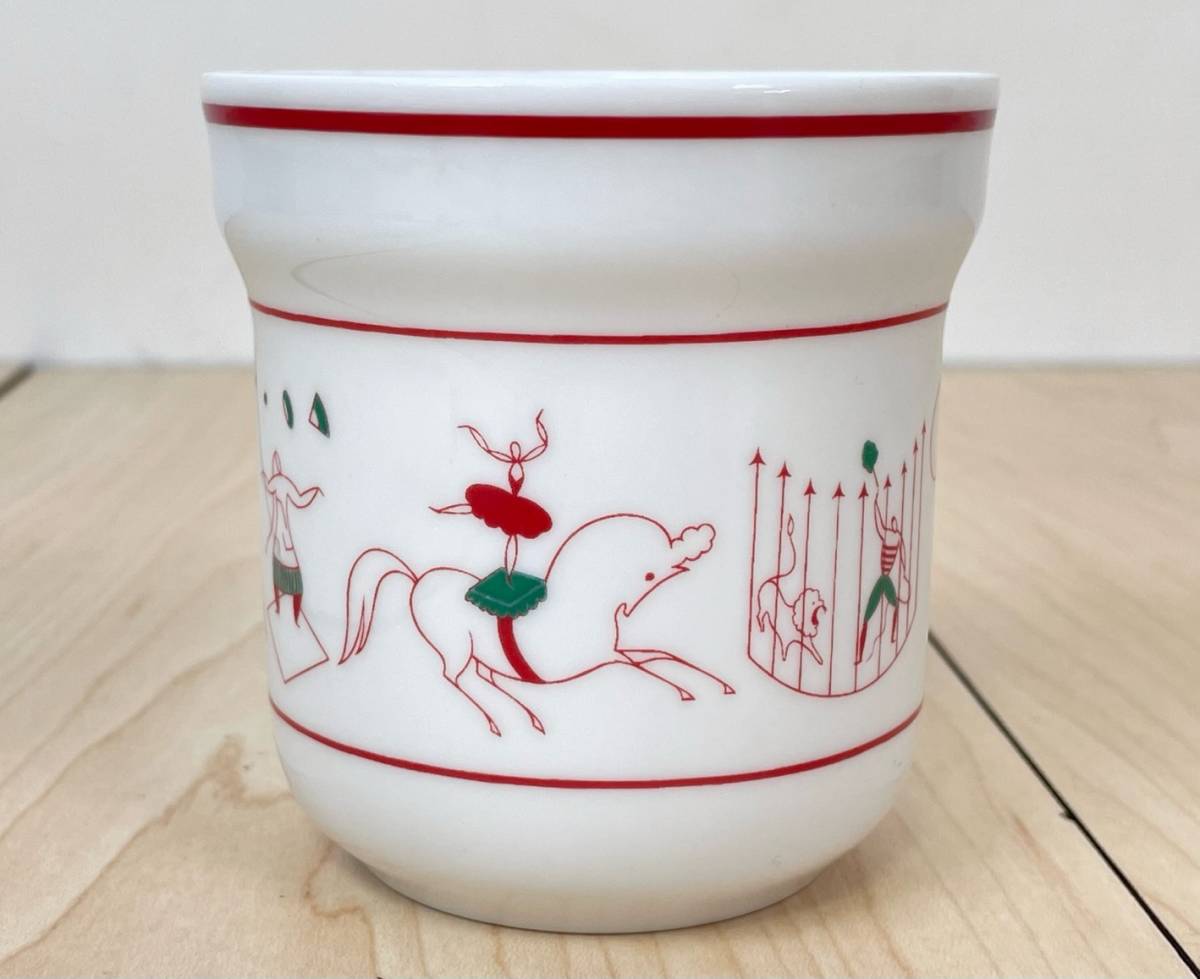 Richard Ginori ジノリ　ジオ ポンティ　マグカップ　サーカス　赤　中古　美品　現状品　返品不可 リチャードジノリ Richard ジオポンティ 蓋付きカップ＆ソーサー リチャード デミタスカップ