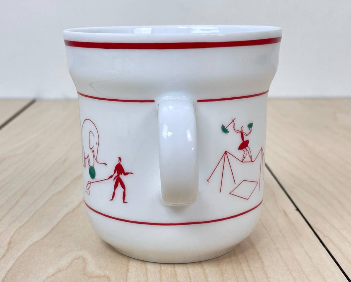 Richard Ginori ジノリ　ジオ ポンティ　マグカップ　サーカス　赤　中古　美品　現状品　返品不可 リチャードジノリ Richard ジオポンティ 蓋付きカップ＆ソーサー リチャード デミタスカップ