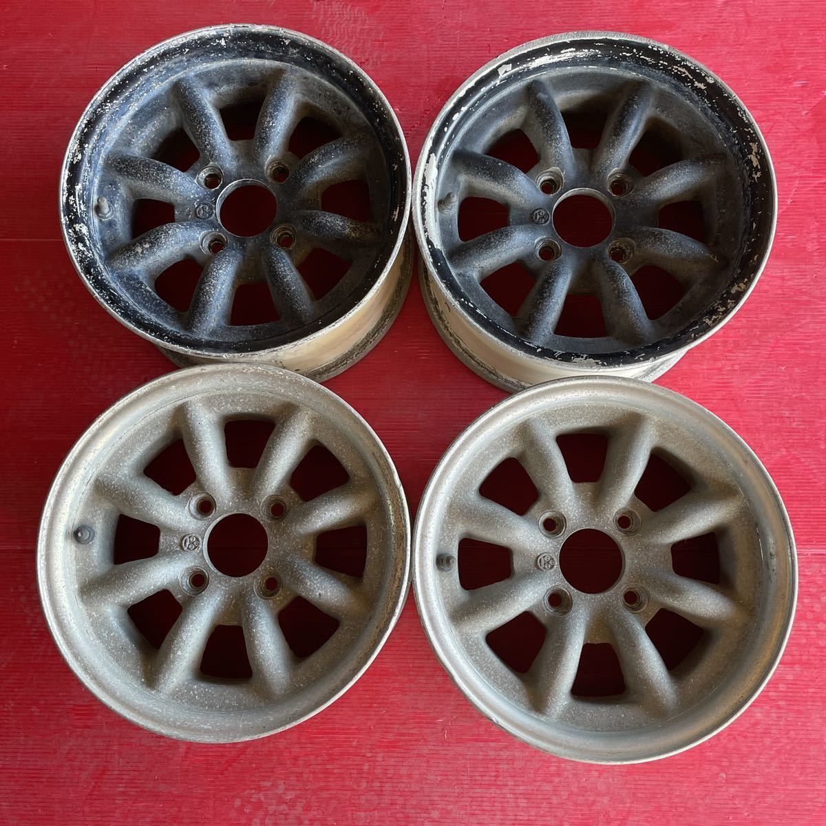 ワタナベ14インチホイールセット Bタイプ PCD114.3 AE86 