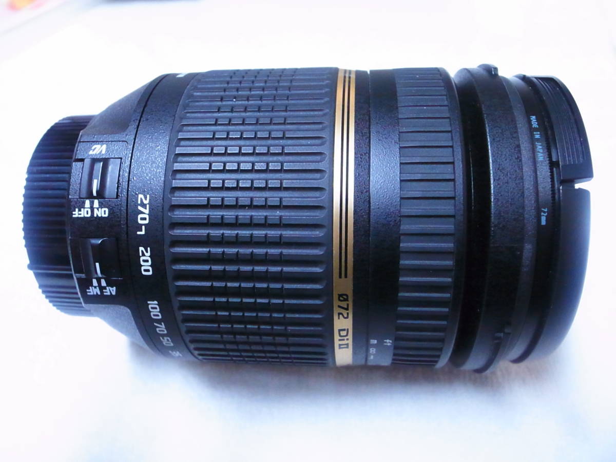 タムロン　tamron AF18-270mm F/3.5-6.3 Dill VC 　ニコン用　取説他有り　フード付き　レンズプロテクターおまけ タムロン TAMRON Di : F キャノンEF