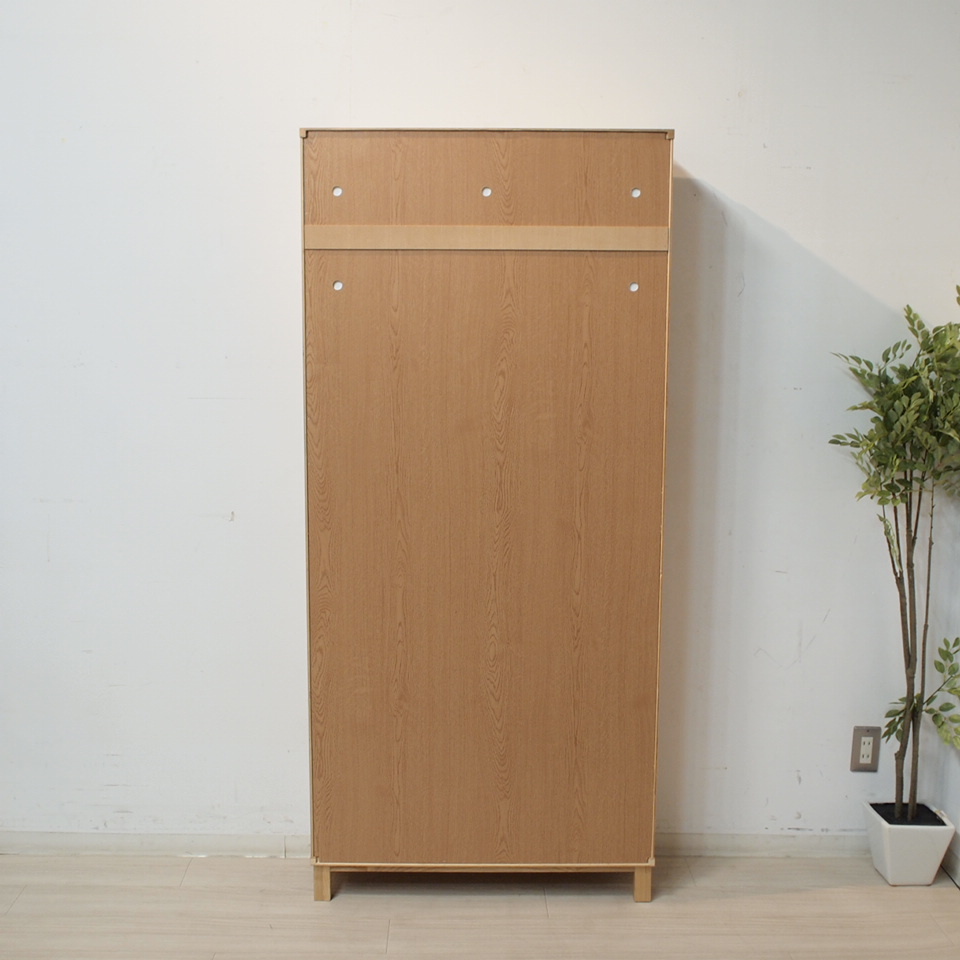 MUJI 無印良品 タモ材 ブックシェルフ キャビネット 棚 収納 ガラス扉