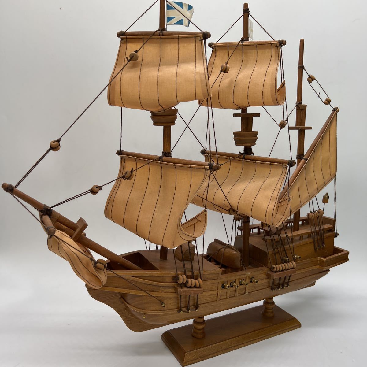 4-12-41□ 帆船 模型 木製帆船 組立品 希少 レア プラモデル  