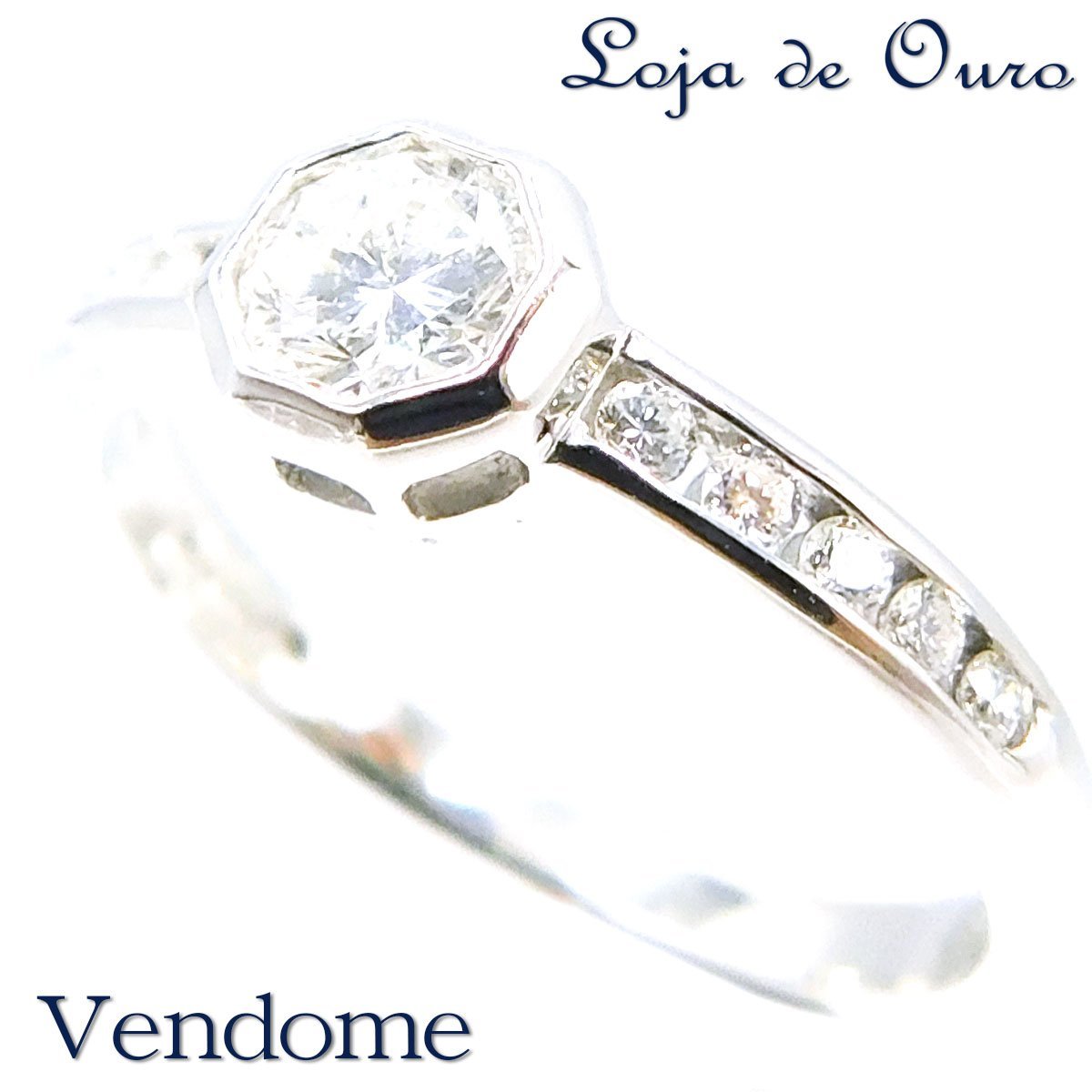 ☆ヴァンドーム☆ダイヤモンド0.31ct◇Pt900◇八角形◇ハーフ 