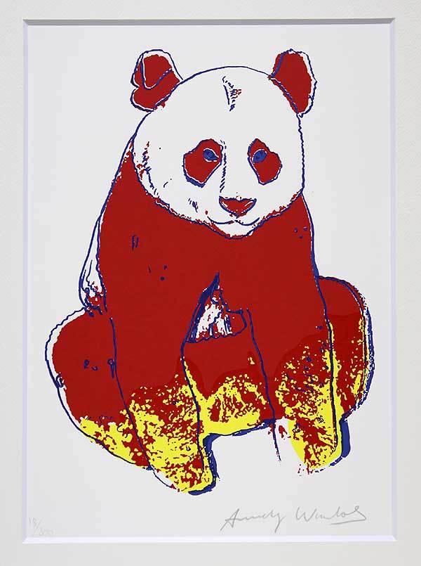 アンディ・ウォーホル 直筆サイン シルク 証明書「Panda 18/300