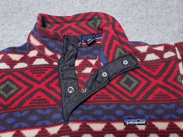 Patagonia パタゴニア フリース スナップT Sサイズ 総柄プリント 
