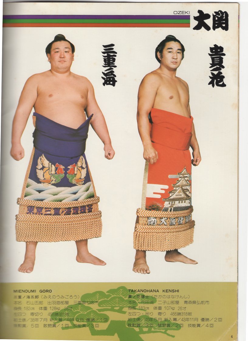 大相撲 昭和51年三月場所パンフレット 北の湖 輪島 貴ノ花 三重ノ海 旭 