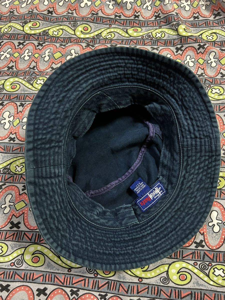 激レア 90's OLD STUSSY ステューシー ストックロゴ刺繍 バケット