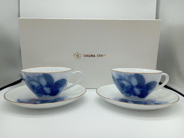 大倉陶園　ブルーローズ　カップ＆ソーサー　2客セット