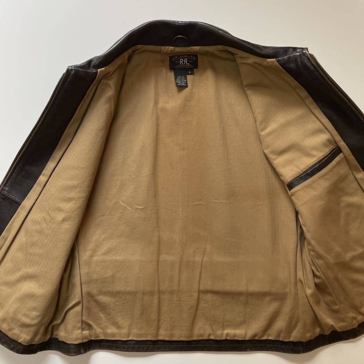 希少】RRL “Leather Vest” L レザー ベスト ジャケット 90s