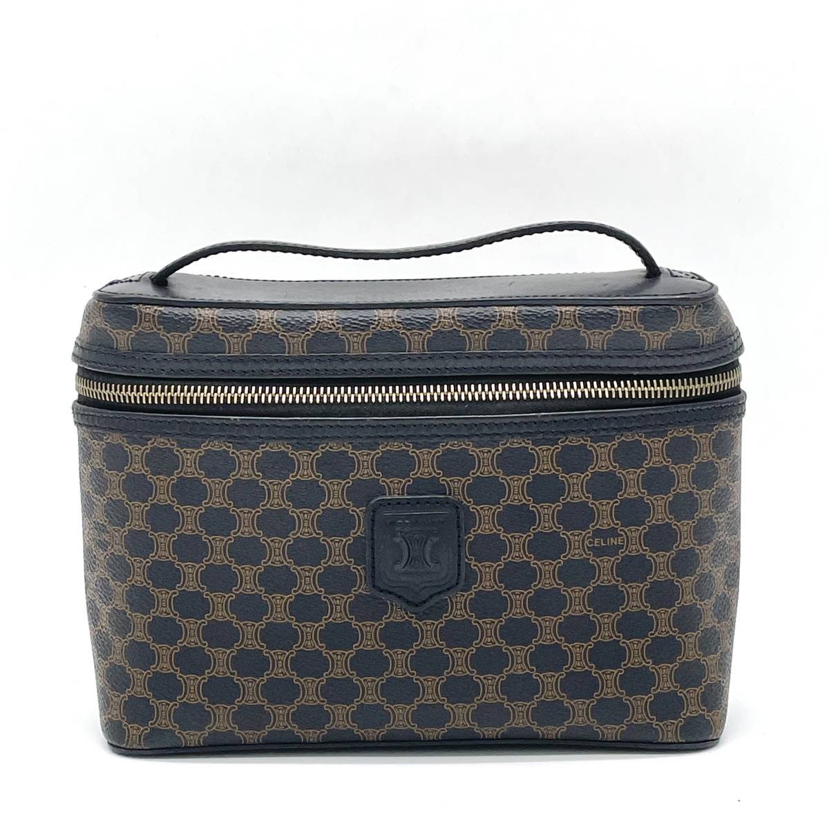 美品】CELINE セリーヌ マカダム柄 PVC×レザー ポーチ クラッチバッグ