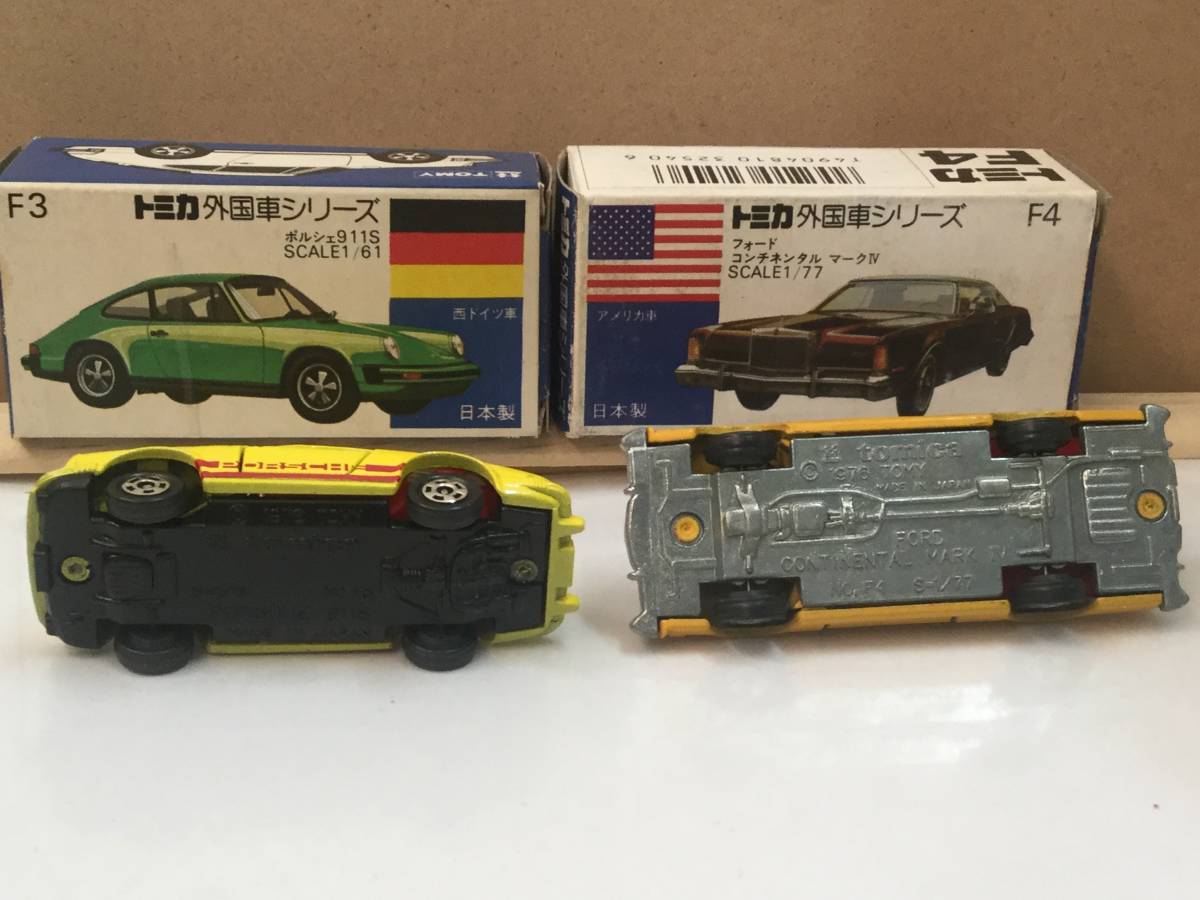 トミカ 青箱 ポルシェ911S & フォードコンチネンタルマークⅣ 日本製