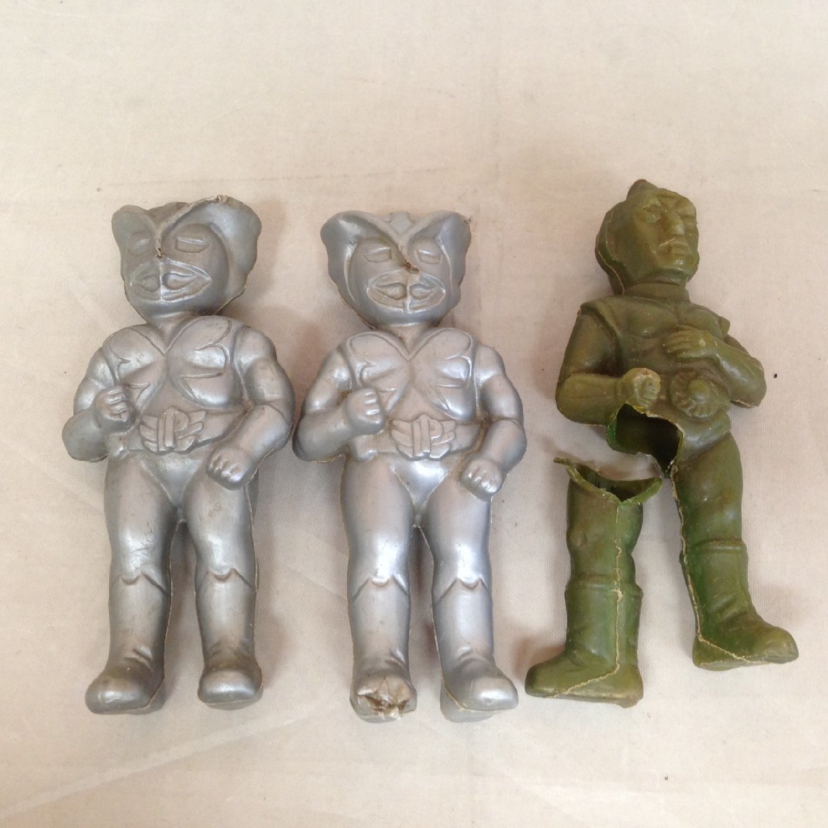 当時物】ポリ人形 パチモン バロム1 ミラーマン 3体セット ※1体片足に  