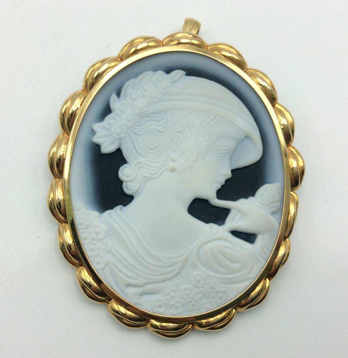 18金 K18 カメオブローチ ペンダントトップ 26.2g(147) ROLIZOE デスク