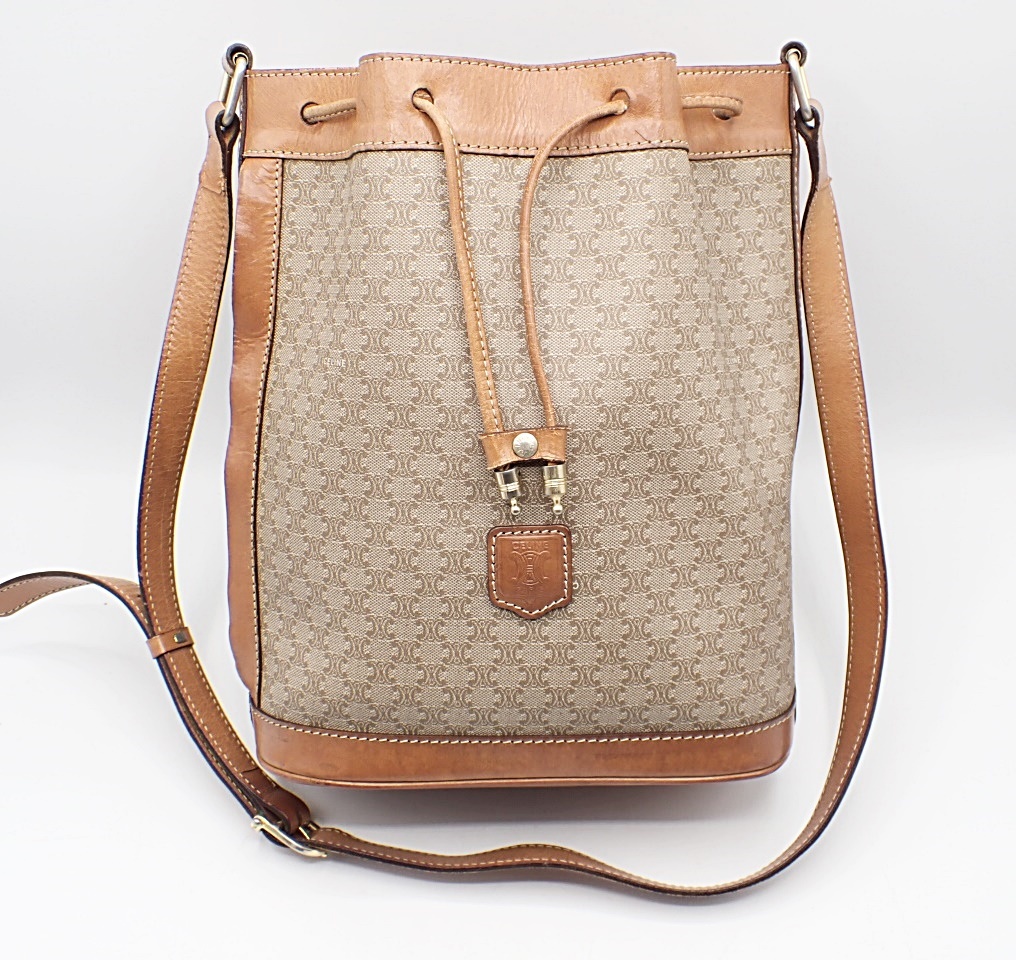 1円~◇CELINE セリーヌ マカダム柄 巾着バッグ バケツ型 1円~◇CELINE セリーヌ マカダム柄 巾着バッグ バケツ型