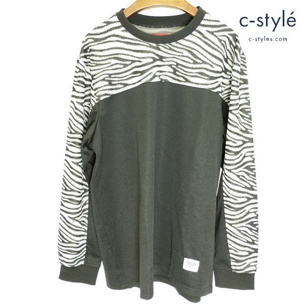 K875a [人気] Supreme シュプリーム Zebra L/S TOP L 長袖 Tシャツ ロンT | トップス G