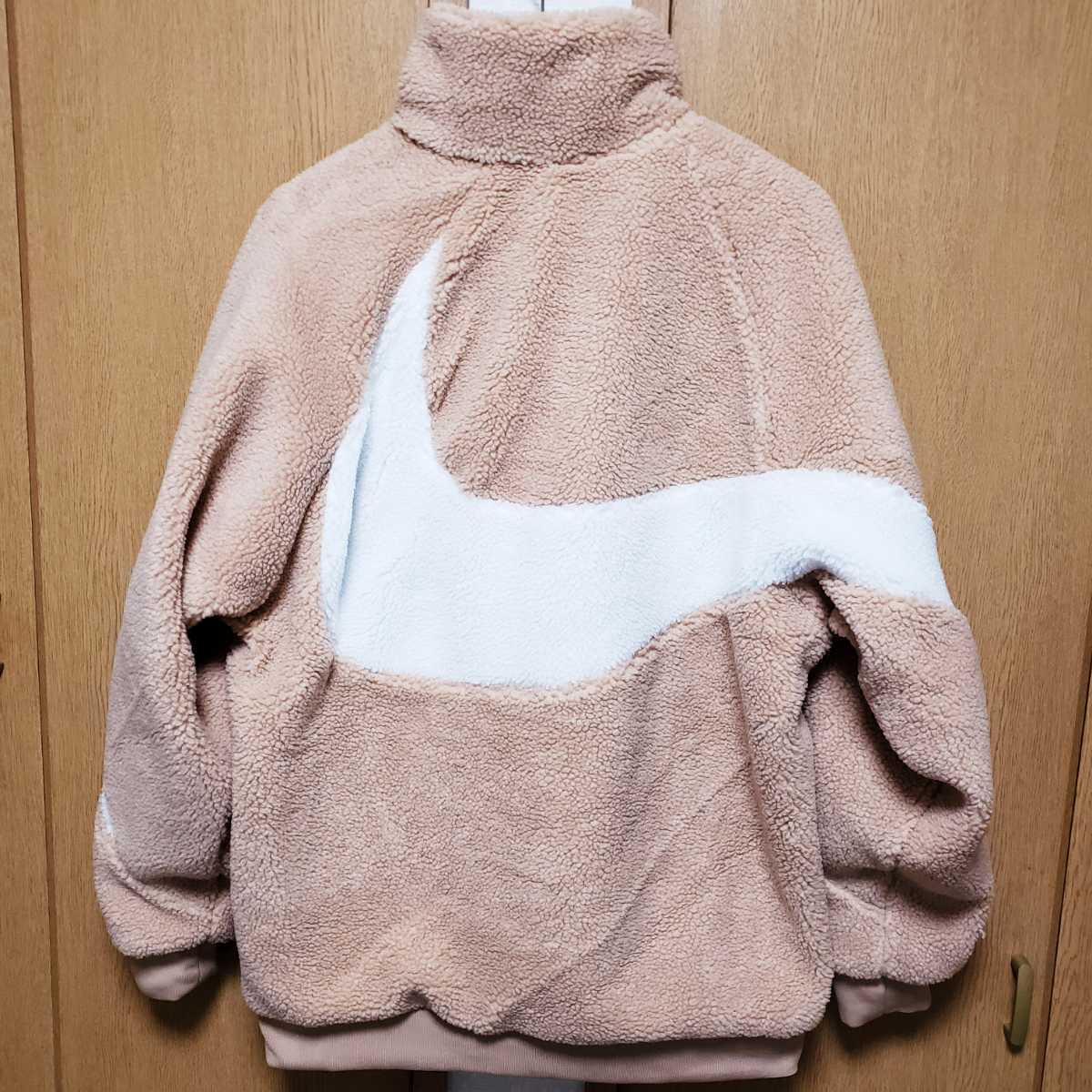NIKEボアジャケット フリース リバーシブル ベージュ ホワイト 白XL 