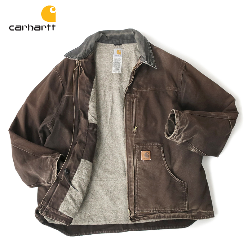 90sメキシコ製 carhartt ダック生地アクティブジャケット ボア裏地 