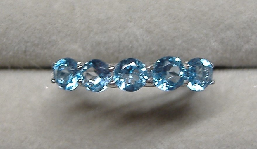 ★gstv　大粒ブラジル産スカイブルートパーズ　リング12号　1.1カラット　シルバー925　美品