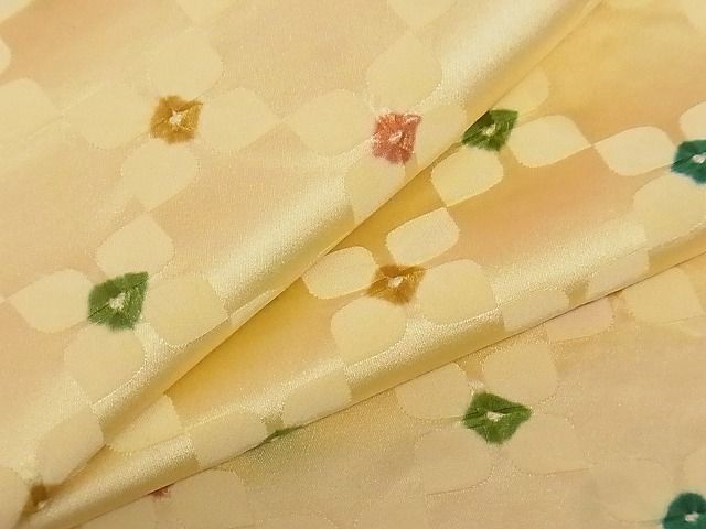 着物屋こころ■上質な小紋　絞り　花格子　着丈　155.5cm　裄丈　63cm　正絹　逸品　A-gk1624