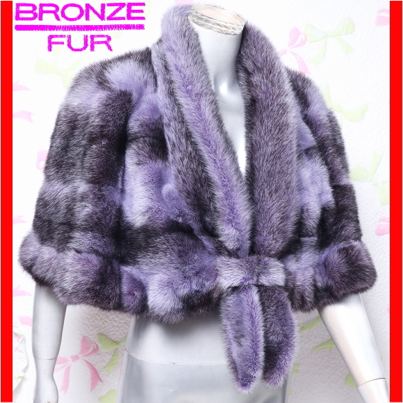 毛皮 ケープ BRONZE FUR ミンクファー ミンク肩掛け ボレロ風 ドレスや