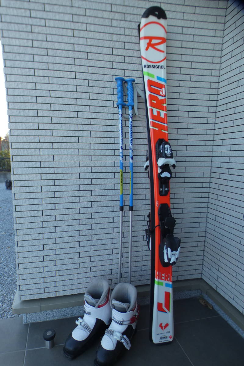 rossignolレディース 130cm 靴22cm ROSSIGNOL 子供用カービングスキー
