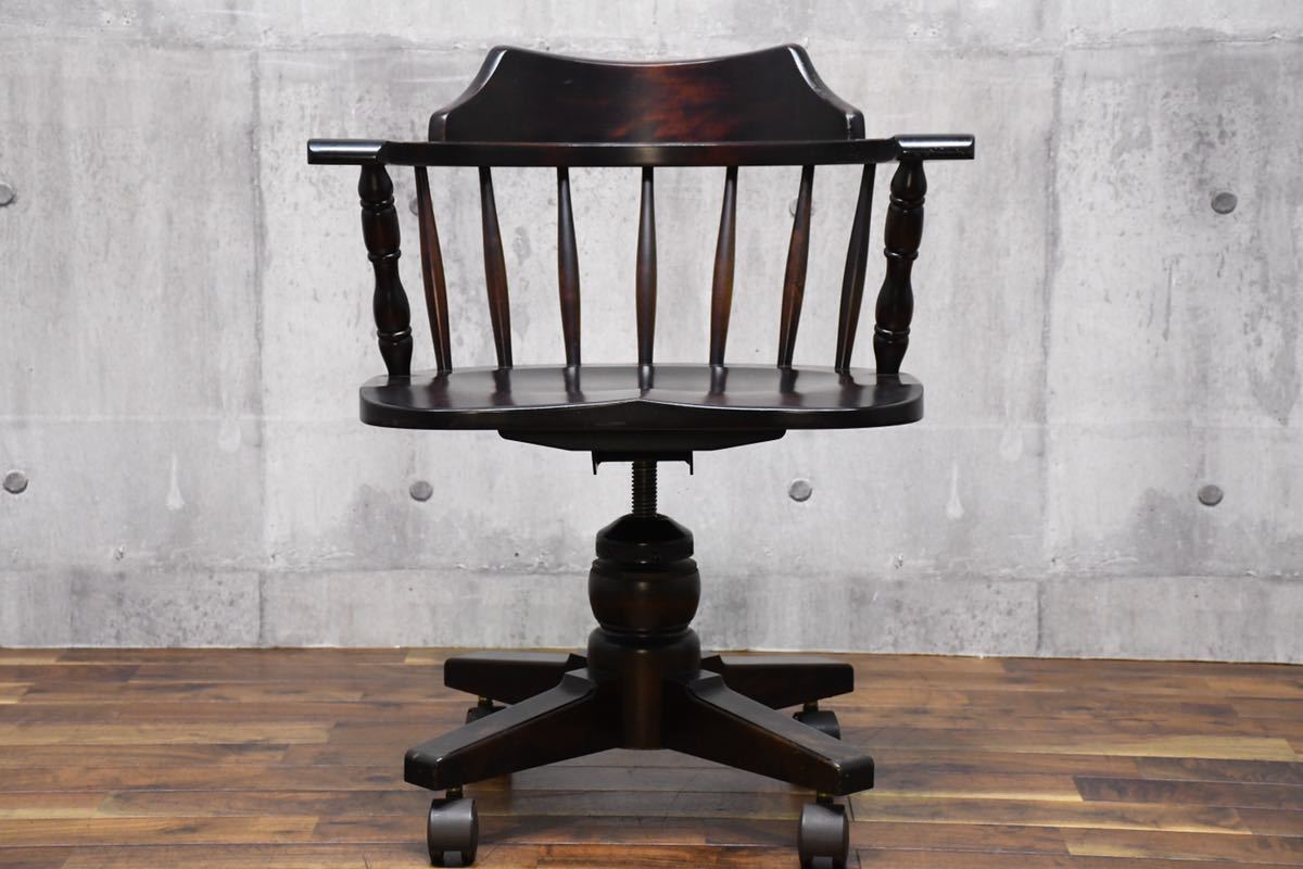 BLC69 北海道民芸家具 キャスターチェア ボウバック ウィンザー デスク