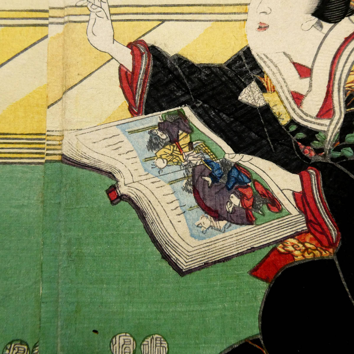 早春図◇歌川国貞◇江戸時代 木版浮世絵◇「園の梅ゆかりの