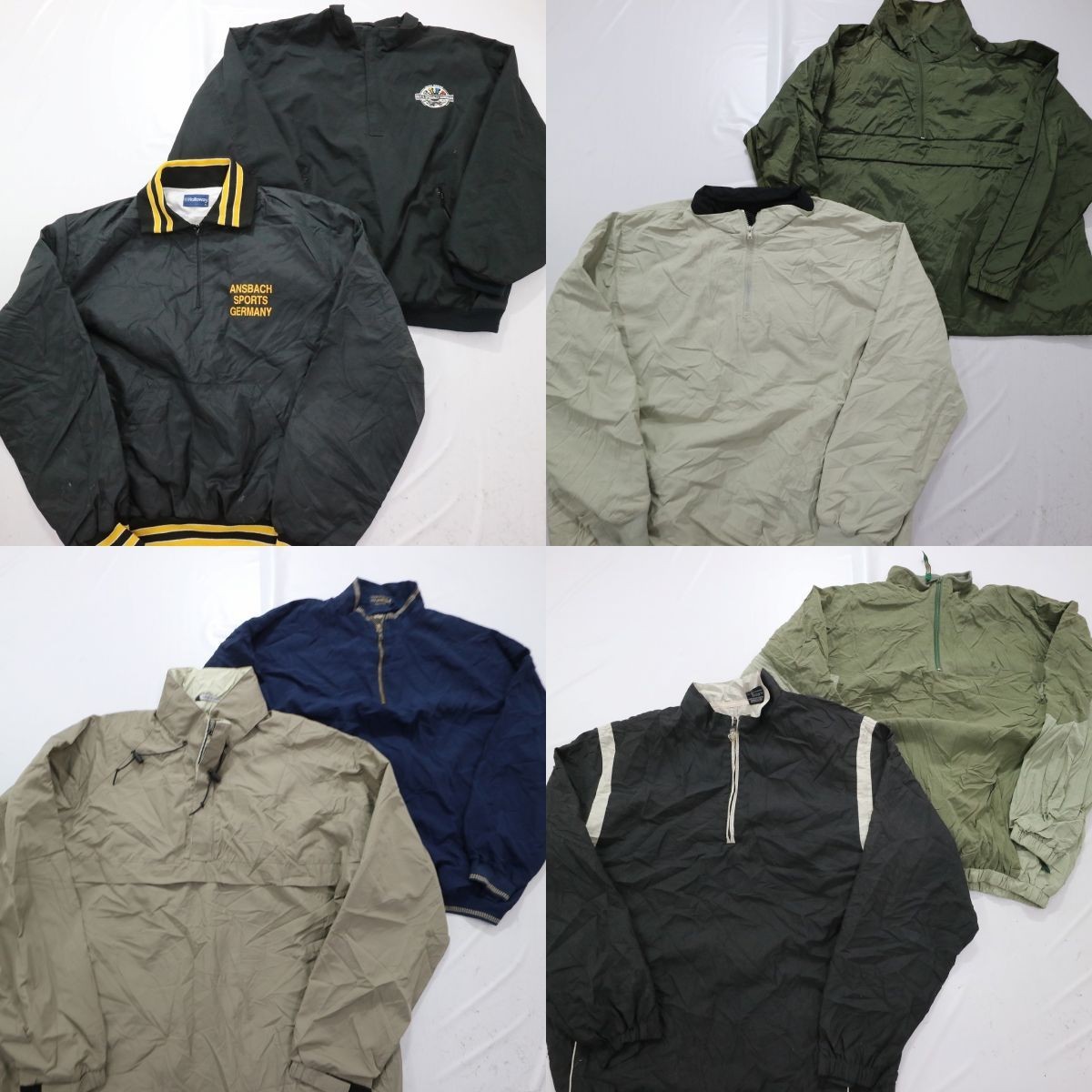 ◎ナイロンプルオーバー set ハーフジップ 企業ロゴ 他 (メンズL/XL) 8枚セット まとめ売り 古着卸 1円スタート 最落なし MK8880