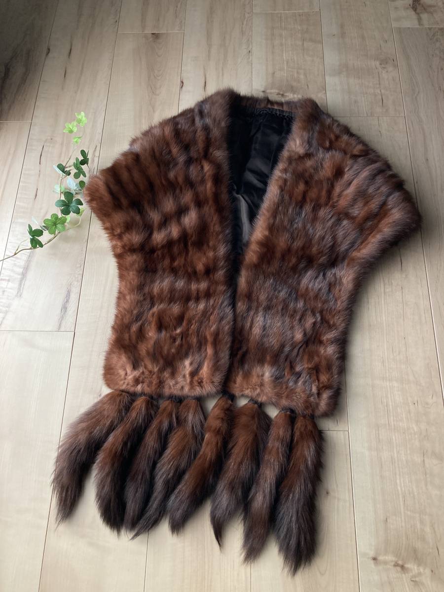 ⑥☆ロシアンセーブル☆ストールマフラーショール 298 セーブル 毛皮 