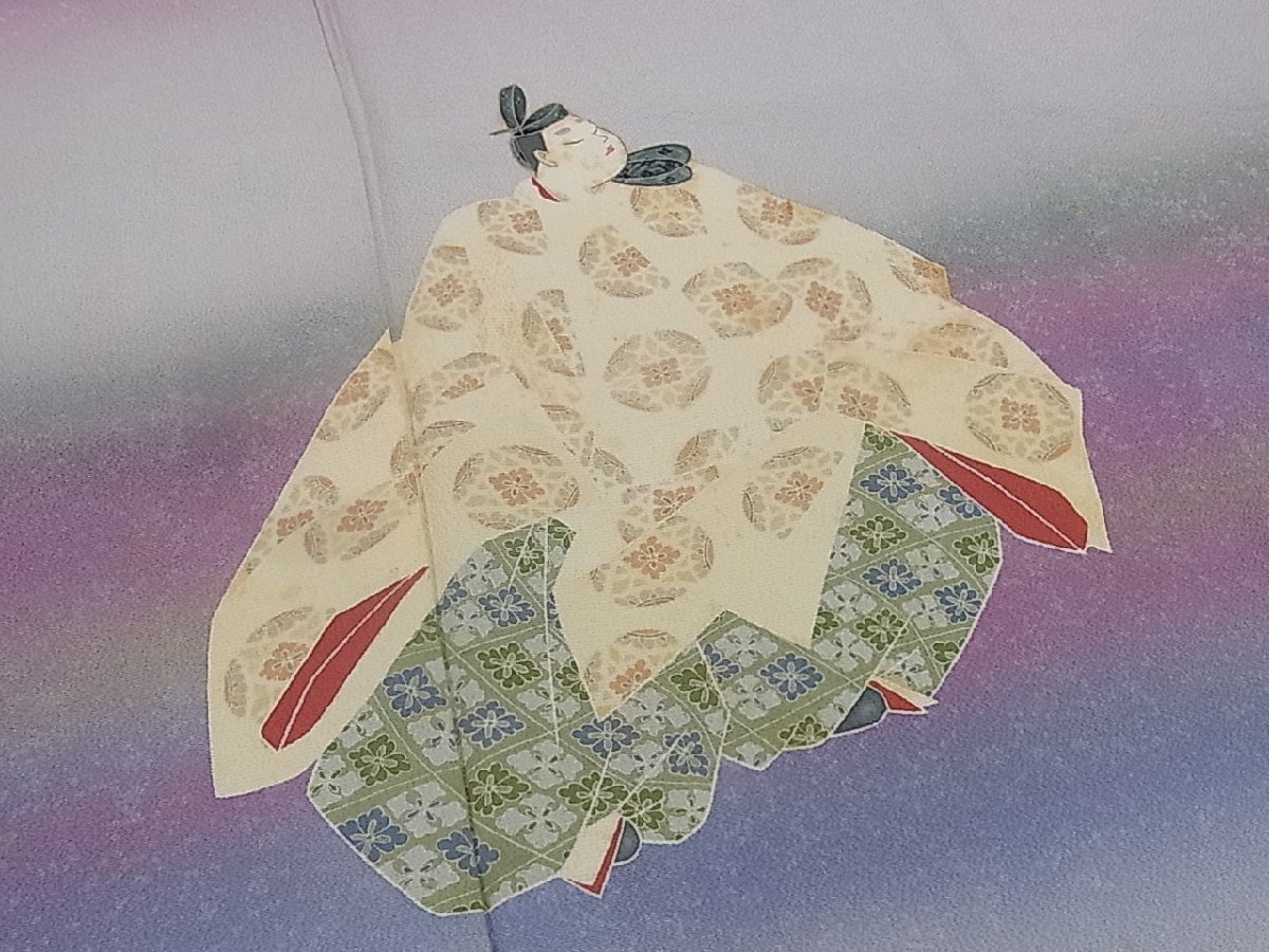 平和屋着物■加賀友禅の巨匠　初代　由水十久　訪問着　手描き　平安人物文　暈し染め　逸品　fb3527