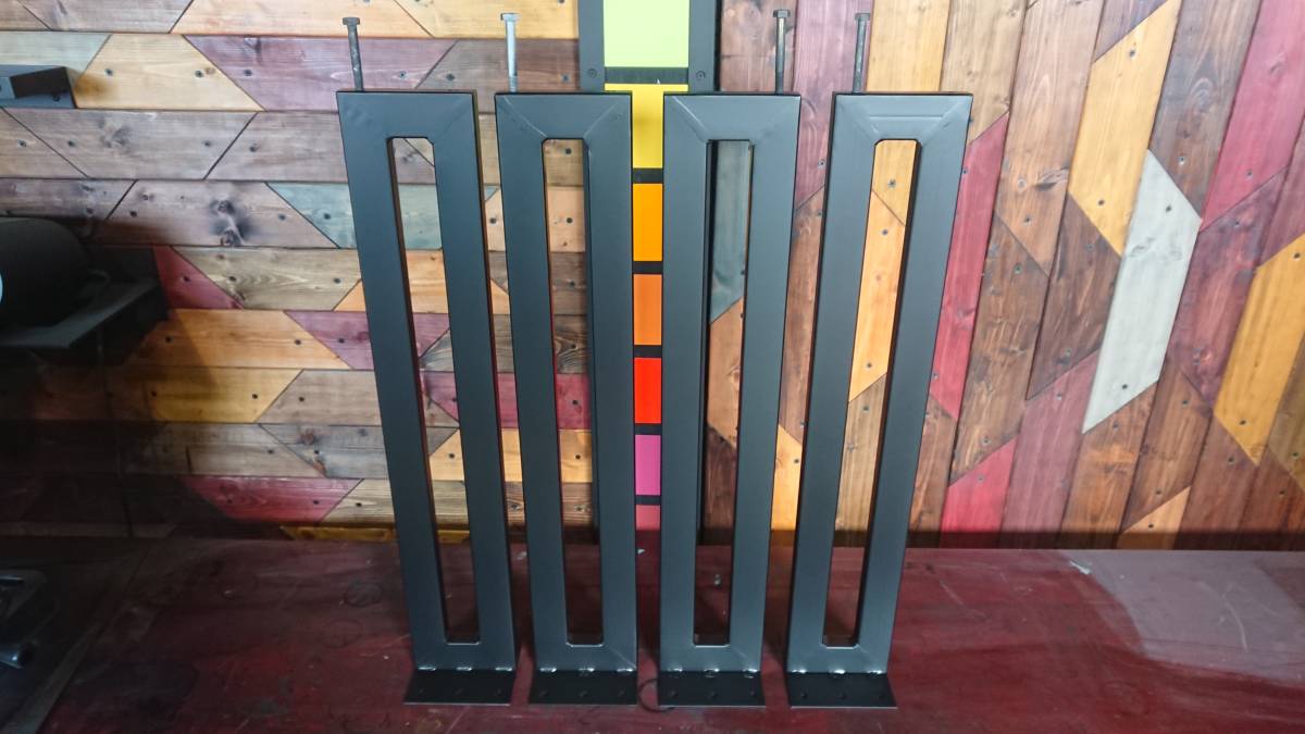 マットブラックでアイアンな極細鉄脚♪ 20×120×650mm □型 4脚ver. ダイニングテーブル_2