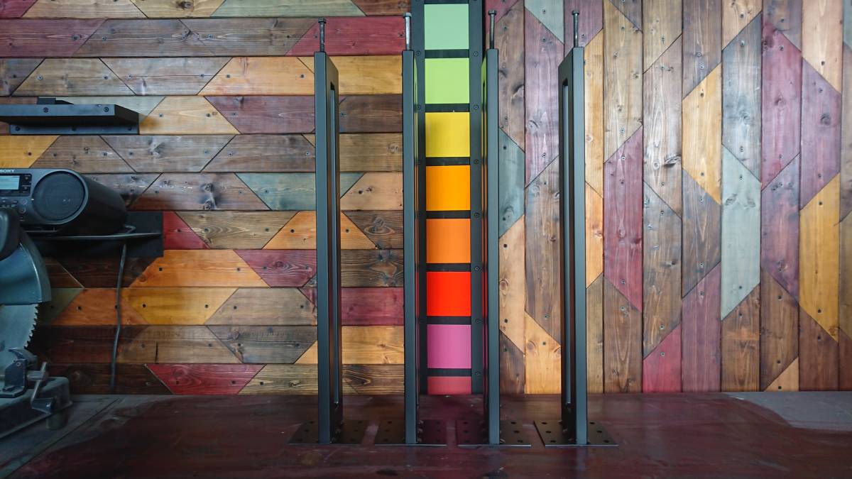 マットブラックでアイアンな極細鉄脚♪ 20×120×650mm □型 4脚ver. ダイニングテーブル_3