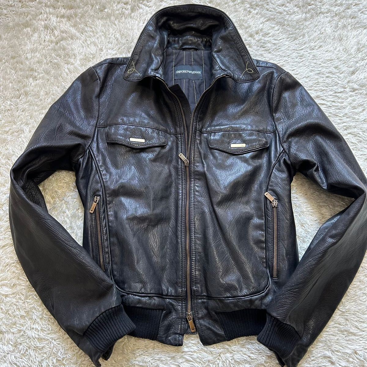 大人の遊び心】EMPORIO ARMANI エンポリオ アルマーニ レザー 