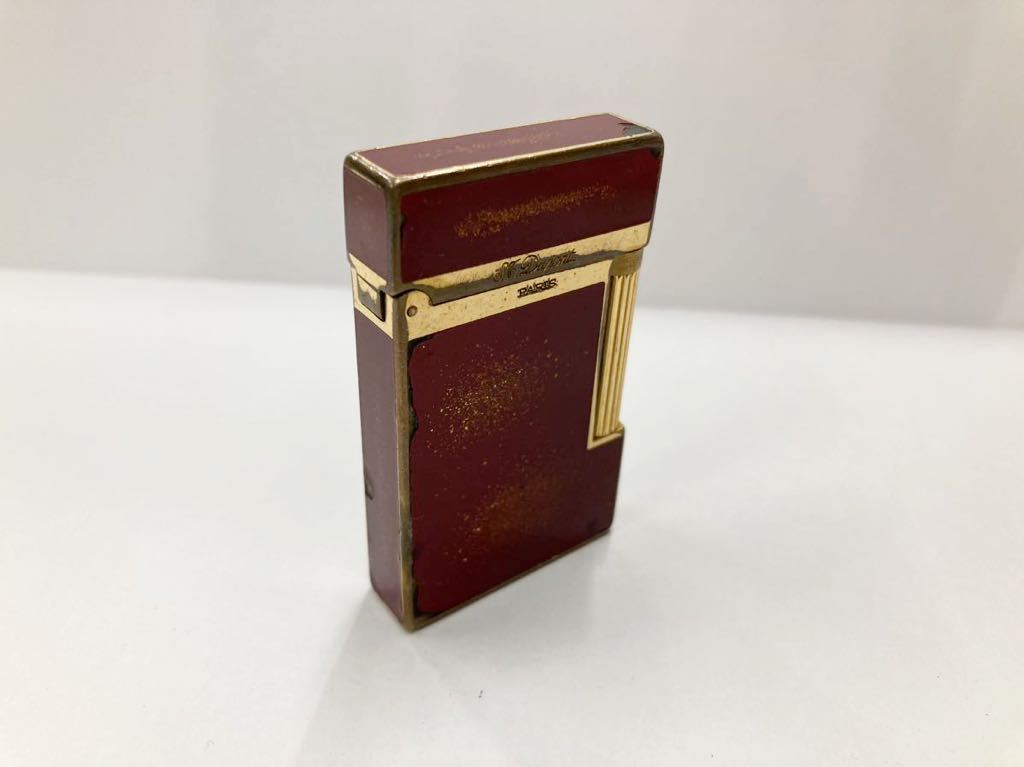 ★ Dupont デュポン ガスライター ライン2 ラッカー　スクエア　レッド×ゴールド