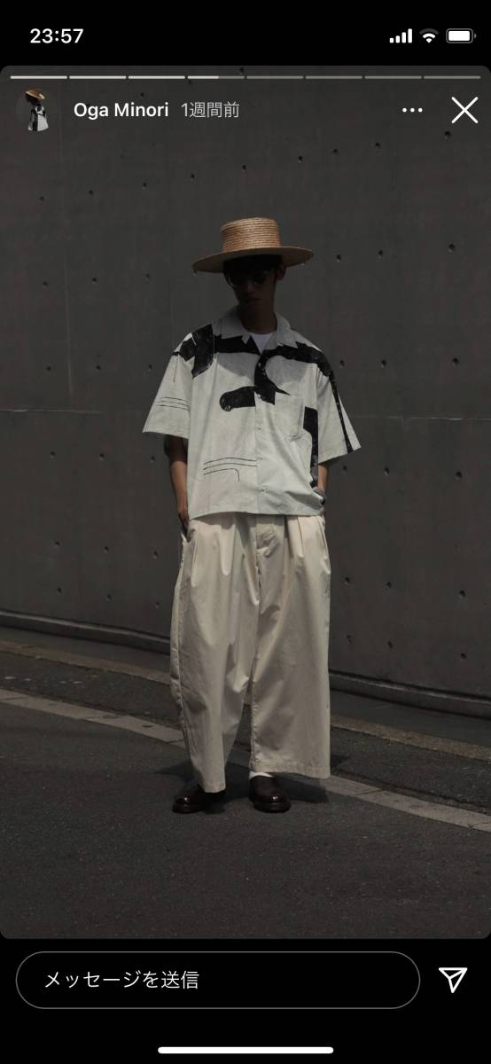 数量限定 21ss Sillage オープンカラー シャツ コラボ MINORI OGA 