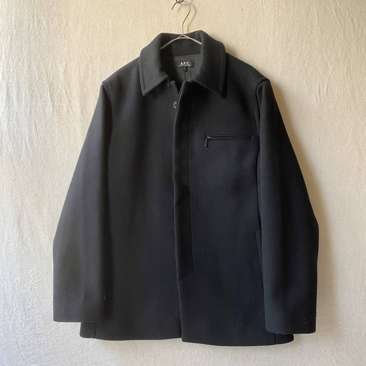A.P.C. フランス製 F-1タイプ ウールミリタリージャケット ブラック