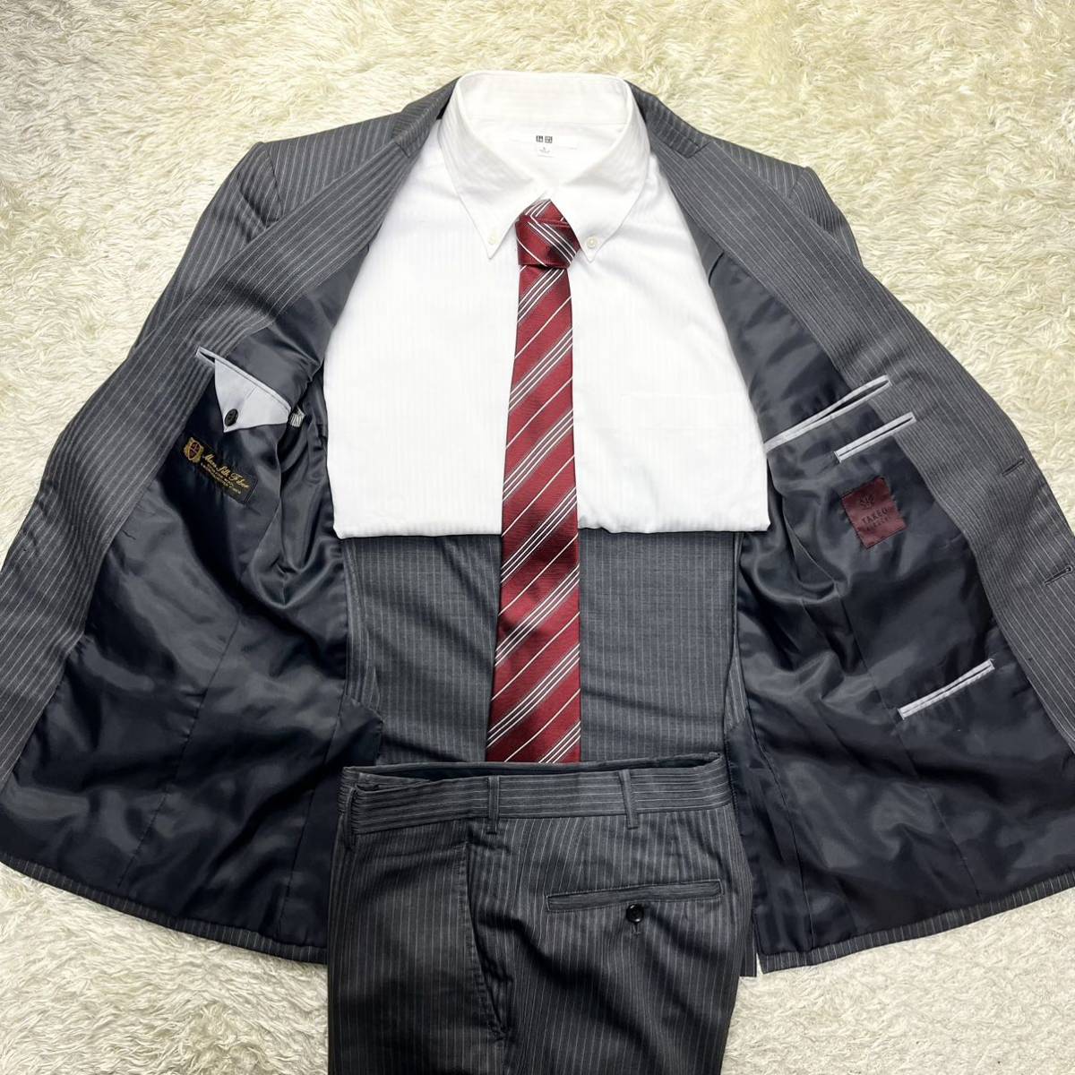 美品】 TAKEO KIKUCHI MICRO SILK FIBER 2B セットアップ スーツ