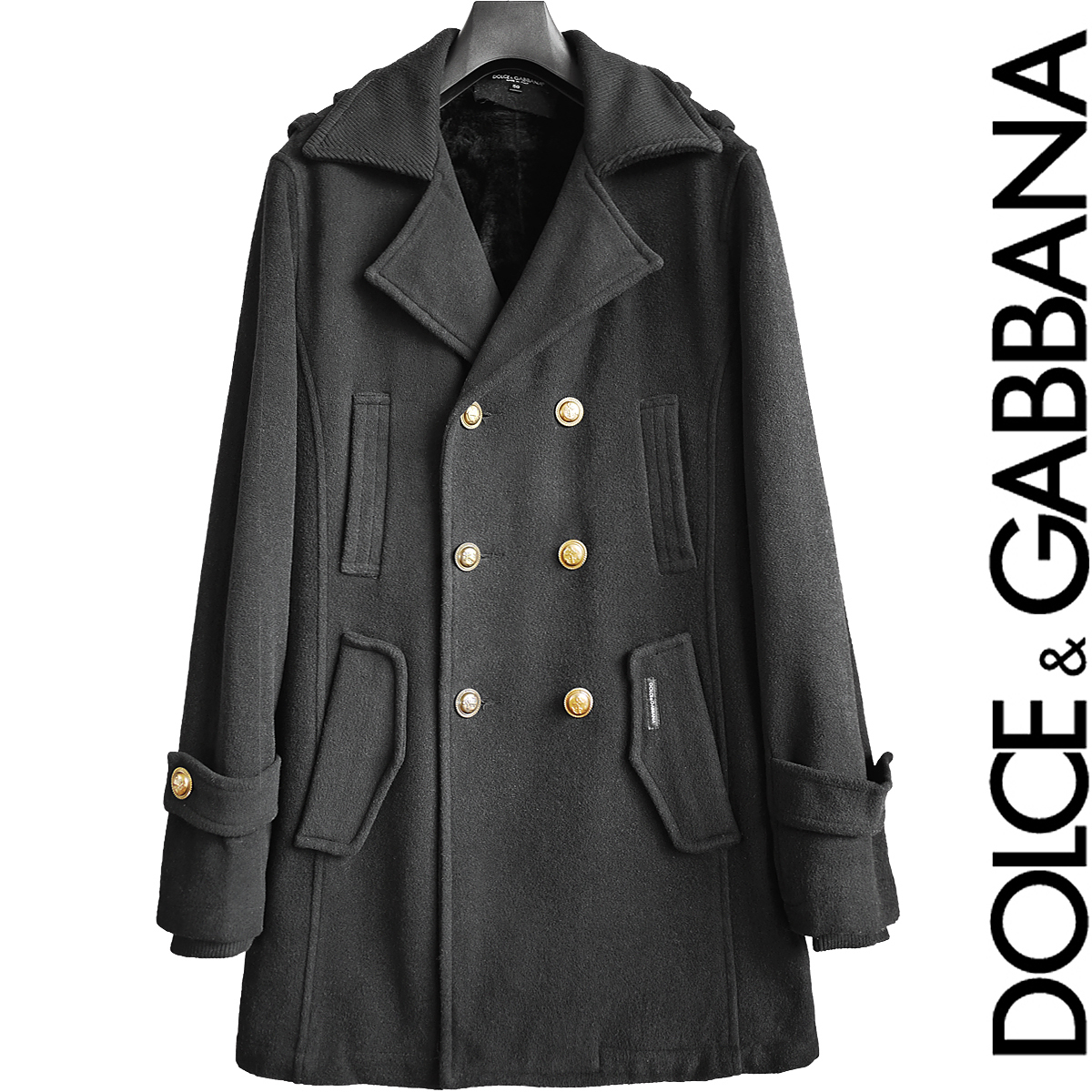 正規品 希少モデル ドルチェ＆ガッバーナ Dolce & Gabbana ファー×ウールメルトン コート ジャケット ライダースブルゾン