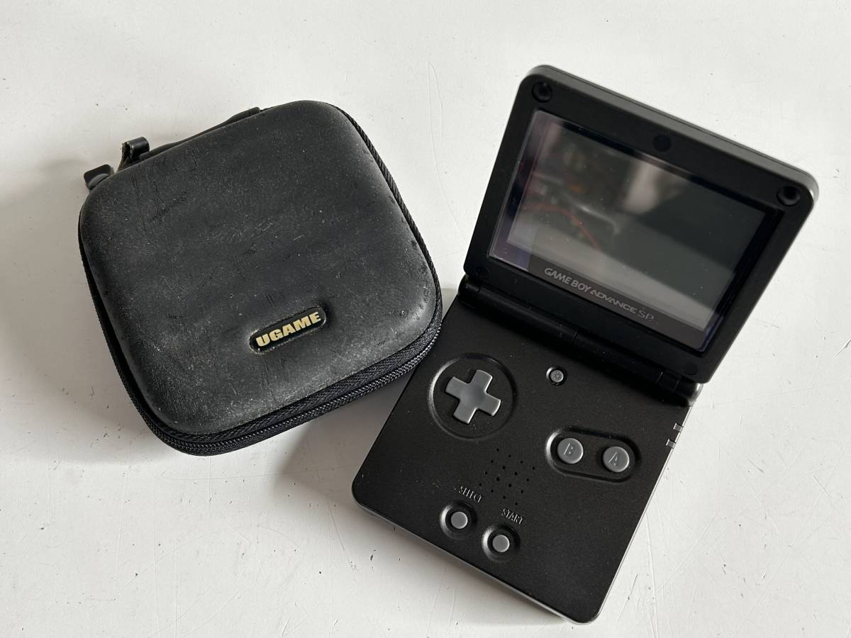⑩j201◆任天堂 Nintendo◆GAMEBOY ADVANCE SP ゲームボーイアドバンス AGS-001 GBA 本体 黒 ブラック ケース付き