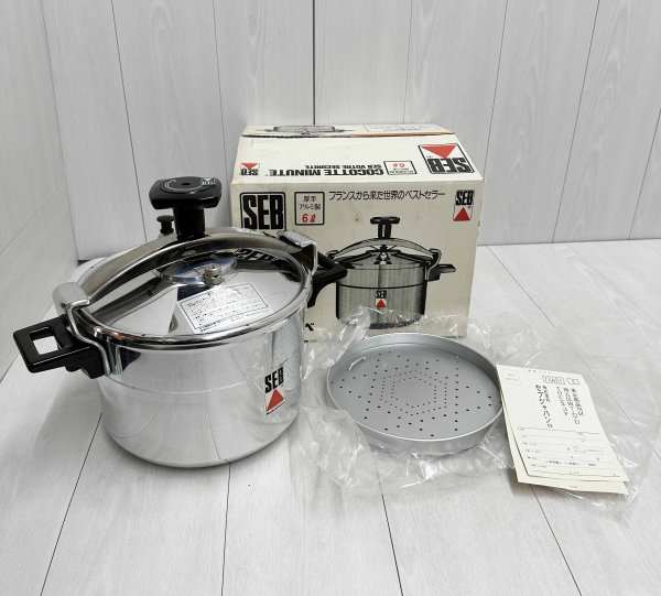 美品 □ SEB セブ フランス製 圧力鍋 6L 厚手 アルミ製 COCOTTE 美品 □ SEB セブ フランス製 圧力鍋 6L 厚手 アルミ製 COCOTTE