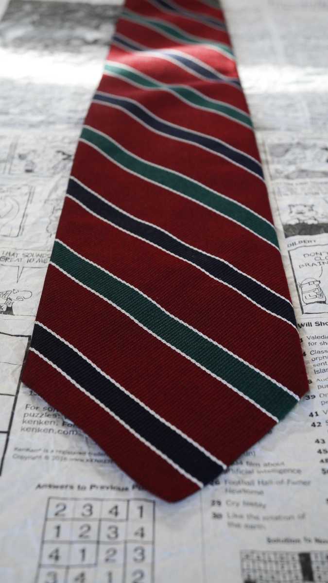 奇跡の70年代　Brooks Brothersレップタイ　レッドネイビー　黒タグ BROOKS BROTHERS ブルックスブラザーズ レップタイ 黒タグ