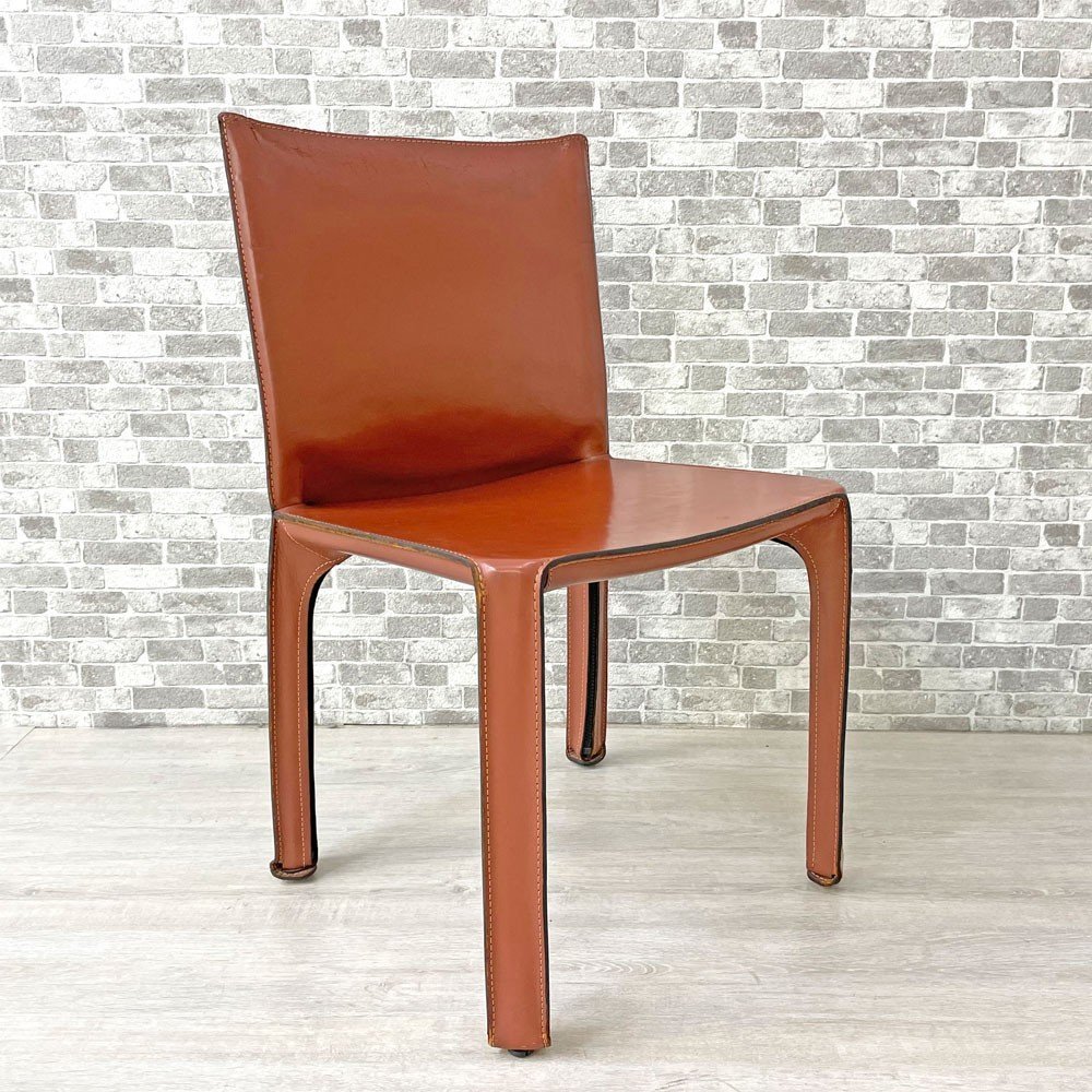 ○ カッシーナ Cassina キャブチェア 412 CAB CHAIR アームレス 本革