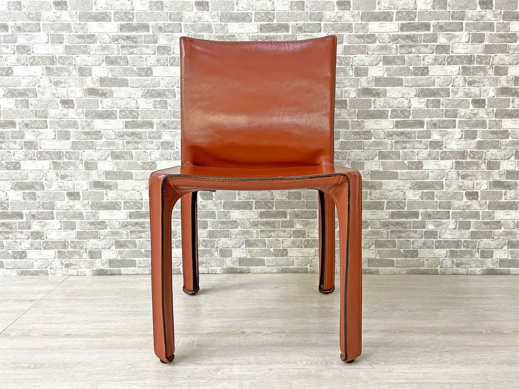 ○ カッシーナ Cassina キャブチェア 412 CAB CHAIR アームレス 本革