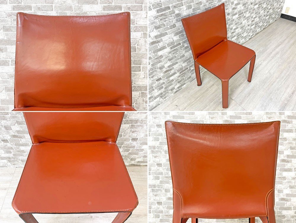 ○ カッシーナ Cassina キャブチェア 412 CAB CHAIR アームレス 本革